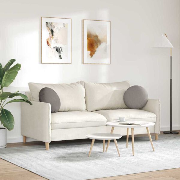 vidaXL Almofadas de Assento 2 pcs Cinzento-acastanhado &Oslash;40 x 13 cm