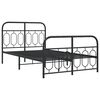 vidaXL Estrutura de cama com cabeceira e pés 120x190 cm metal preto