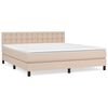 vidaXL Cama com molas/colch&atilde;o 180x200 cm couro artificial cappuccino