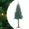 vidaXL Árvore de Natal Slim com 300 LEDs com suporte Verde 180 cm