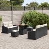 vidaXL Conjunto de Sof&aacute; de Jardim com almofada 8 pcs Preto vime PE
