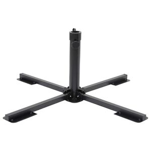 vidaXL Base guarda-sol dobr&aacute;vel p/ poste &Oslash;38/48 mm a&ccedil;o preto brilhante