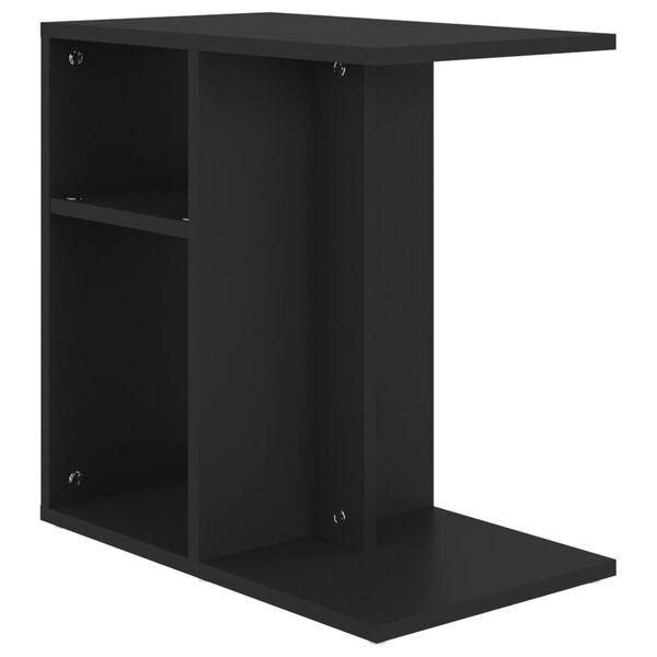vidaXL Mesa de apoio 50x30x50 cm contraplacado preto