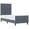 vidaXL Cama Box com cabeceira Cinzento escuro 80 x 200 cm Veludo