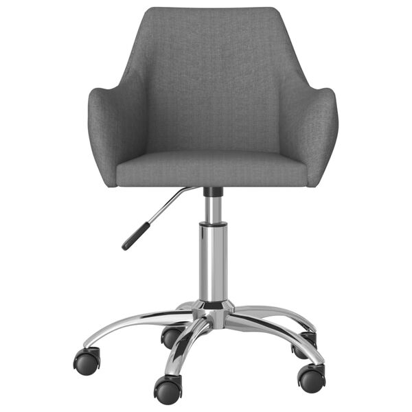 vidaXL Cadeira de escrit&oacute;rio girat&oacute;ria tecido cinzento-escuro