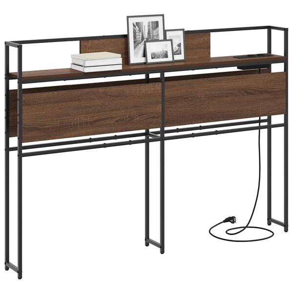 vidaXL Cabeceira de armazenamento Carvalho castanho 120 cm