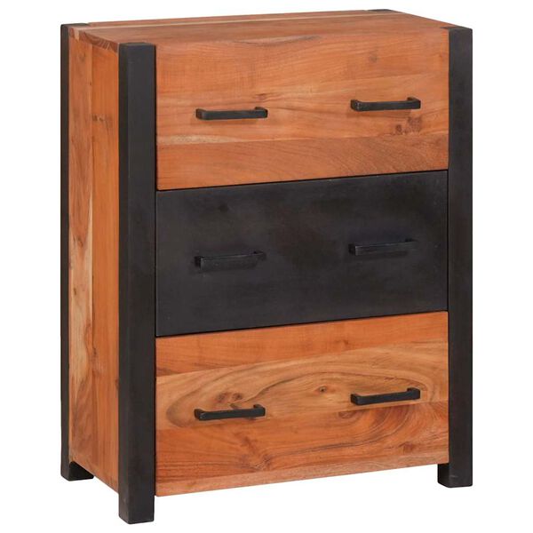 vidaXL Buffet 3 pcs Castanho 110 x 30 x 75 cm Madeira de acácia maciça