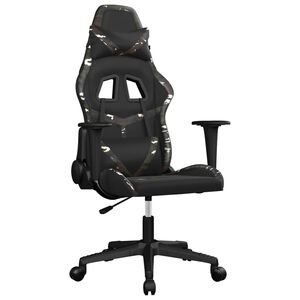 vidaXL Cadeira gaming couro artificial preto e camuflado