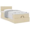 vidaXL Cama otomana com colch&atilde;o 90x200 cm tecido creme