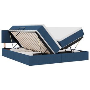 vidaXL Cama com luzes de tira LED Azul 180 x 200 cm tecido