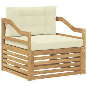 vidaXL Sof&aacute; exterior Branco e Creme