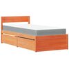 vidaXL Cama com gavetas e colch&atilde;o 90x190 cm pinho maci&ccedil;o castanho-mel