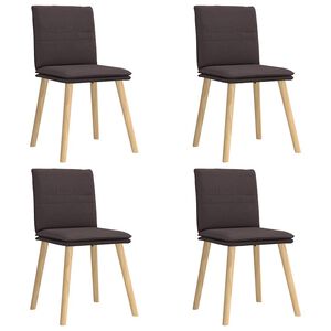 vidaXL Cadeiras de jantar 4 pcs tecido castanho-escuro