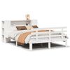 vidaXL Cama com Estante sem Colch&atilde;o Branca 160x200cm Madeira Maci&ccedil;a de Pinus