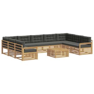 vidaXL Conjunto de Sof&aacute;s para Exterior 10 unid. Branco e Antracite