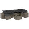 vidaXL 8 pcs conjunto sof&aacute;s de jardim c/ almofad&otilde;es vime PE cinzento