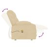 vidaXL Poltrona massagem 2 lug. reclin. c/ suportes copo tecido creme