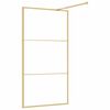 vidaXL Divis&oacute;ria de chuveiro 100x195 cm vidro transparente ESG dourado