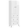 vidaXL Conjunto de Gabinete 2 pcs Branco Brilhante 66 x 34,5 x 90 cm