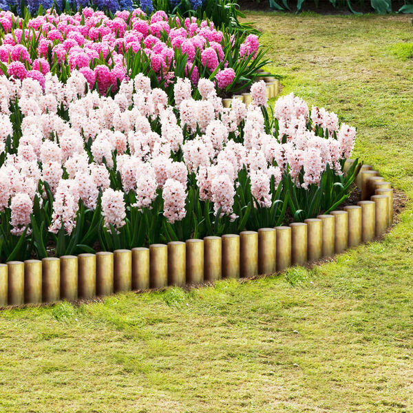 vidaXL Bordadura com postes para jardim 25 pcs 5x30 cm