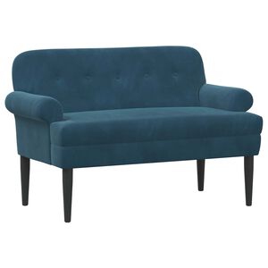 vidaXL Sof&aacute; de dois lugares com bot&atilde;o acolchoado Azul 120 x 66 x 78 cm