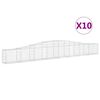 vidaXL Cestos gabi&atilde;o arqueados 10pcs 400x30x40/60 cm ferro galvanizado