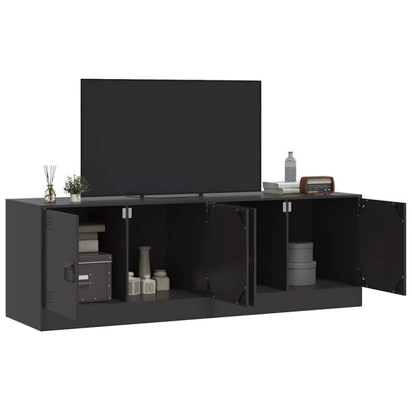 vidaXL M&oacute;veis de TV 2 pcs 67x39x44 cm a&ccedil;o preto