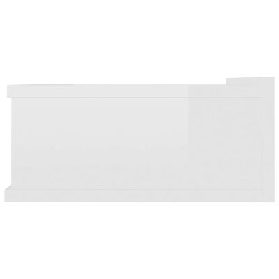 vidaXL Mesa cabeceira suspensa 40x30x15 cm contrapl. branco brilhante