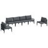 vidaXL Conjunto de Sof&aacute; de Jardim com almofada 6 pcs Preto A&ccedil;o