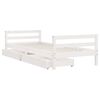vidaXL Estrutura cama infantil c/ gavetas 90x190cm pinho maciço branco