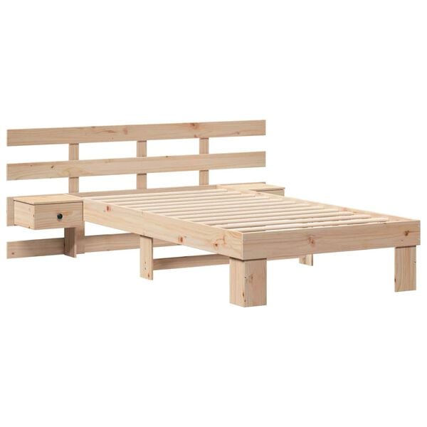 vidaXL Estrutura da Cama com cabeceira Castanho 75 x 190 cm