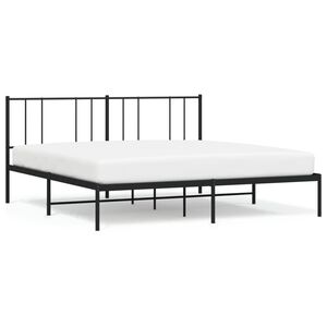 vidaXL Estrutura de cama em metal com cabeceira 180x200 cm preto