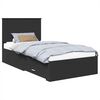 vidaXL Estrutura da Cama com gaveta Preto e Prata 90 x 200 cm