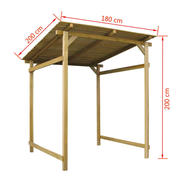 Galp&atilde;o inclinado de jardim de madeira 180 x 200 x 200 cm
