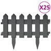 vidaXL Bordas de relvado 25 pcs 10 m PP antracite