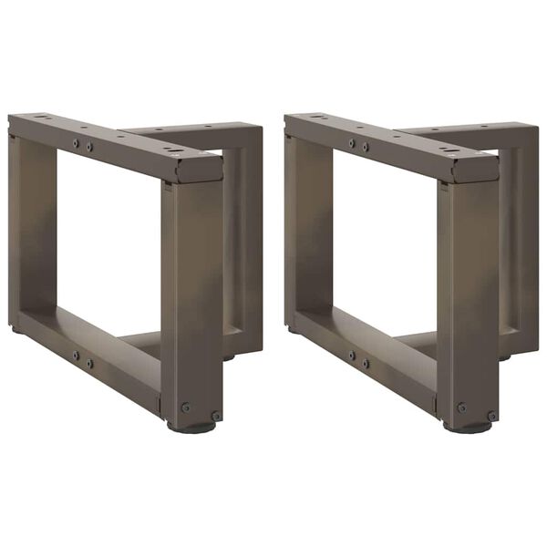 vidaXL P&eacute;s para mesa de centro em forma de T, 2 pe&ccedil;as, preto, 50x25x(30-31) cm, a&ccedil;o