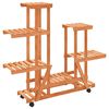 vidaXL Suporte de plantas com rodas 95x25x101 cm abeto maci&ccedil;o