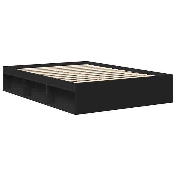vidaXL Estrutura de cama de casal 135x190 cm preto