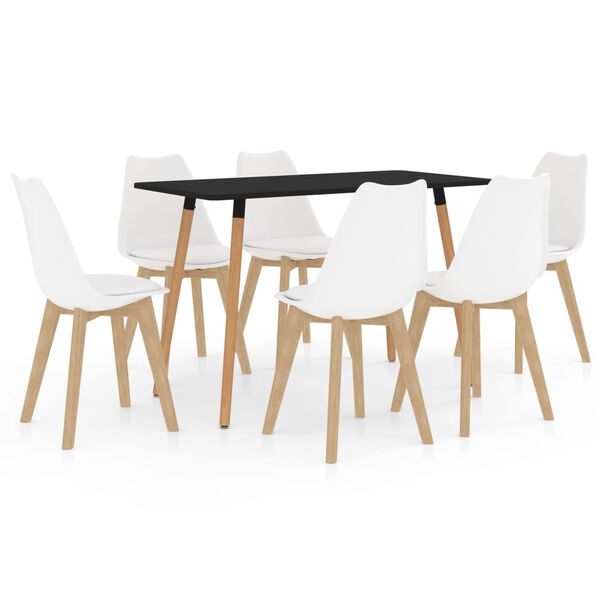 vidaXL 7 pcs conjunto de jantar branco