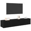 vidaXL Arm&aacute;rio de TV de Parede 2 pcs Carvalho Preto 80 x 35 x 31 cm