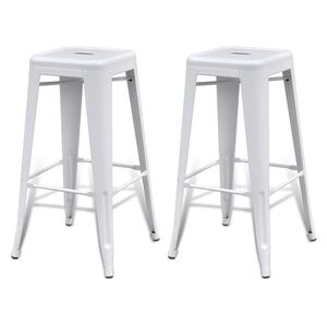 vidaXL Bancos de bar 2 pcs a&ccedil;o branco