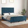 vidaXL Estrutura de cama sem colch&atilde;o 140x200 cm veludo azul-escuro