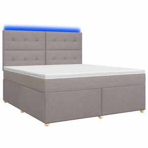 vidaXL Cama box spring com colch&atilde;o Cinzento-acastanhado 140 x 200 cm