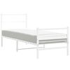 vidaXL Estrutura de cama com cabeceira e p&eacute;s 80x200 cm metal branco