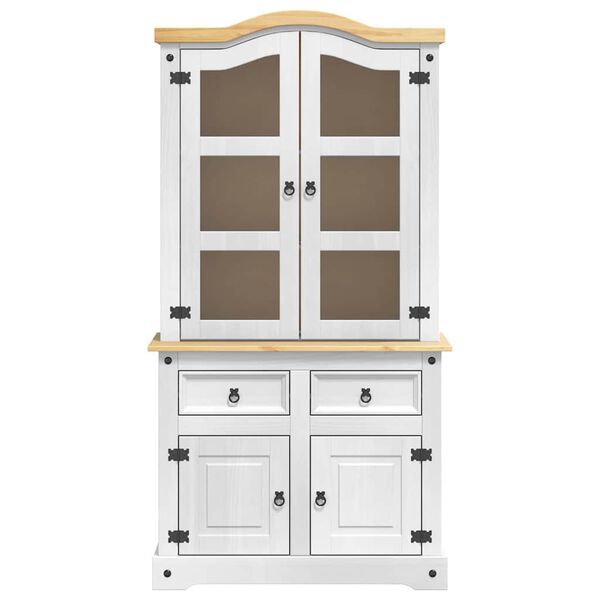 vidaXL Buffet Branco 100 x 48,5 x 179 cm Madeira de Pinheiro S&oacute;lida