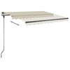 vidaXL Toldo retr&aacute;til manual com LED 300x250 cm cor creme