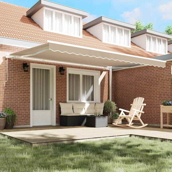 vidaXL Toldo Manual Bege 450 x 300 x 165 cm Poli&eacute;ster e Metal