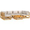vidaXL 7pcs conjunto lounge de jardim madeira c/almofad&otilde;es cinza-claro
