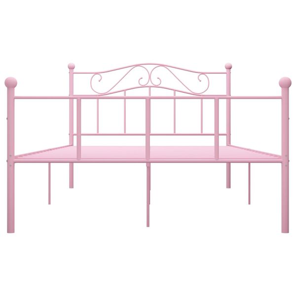 vidaXL Estrutura de cama 120x200 cm metal rosa