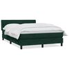 vidaXL Cama box spring com colch&atilde;o 160x210 cm veludo verde escuro